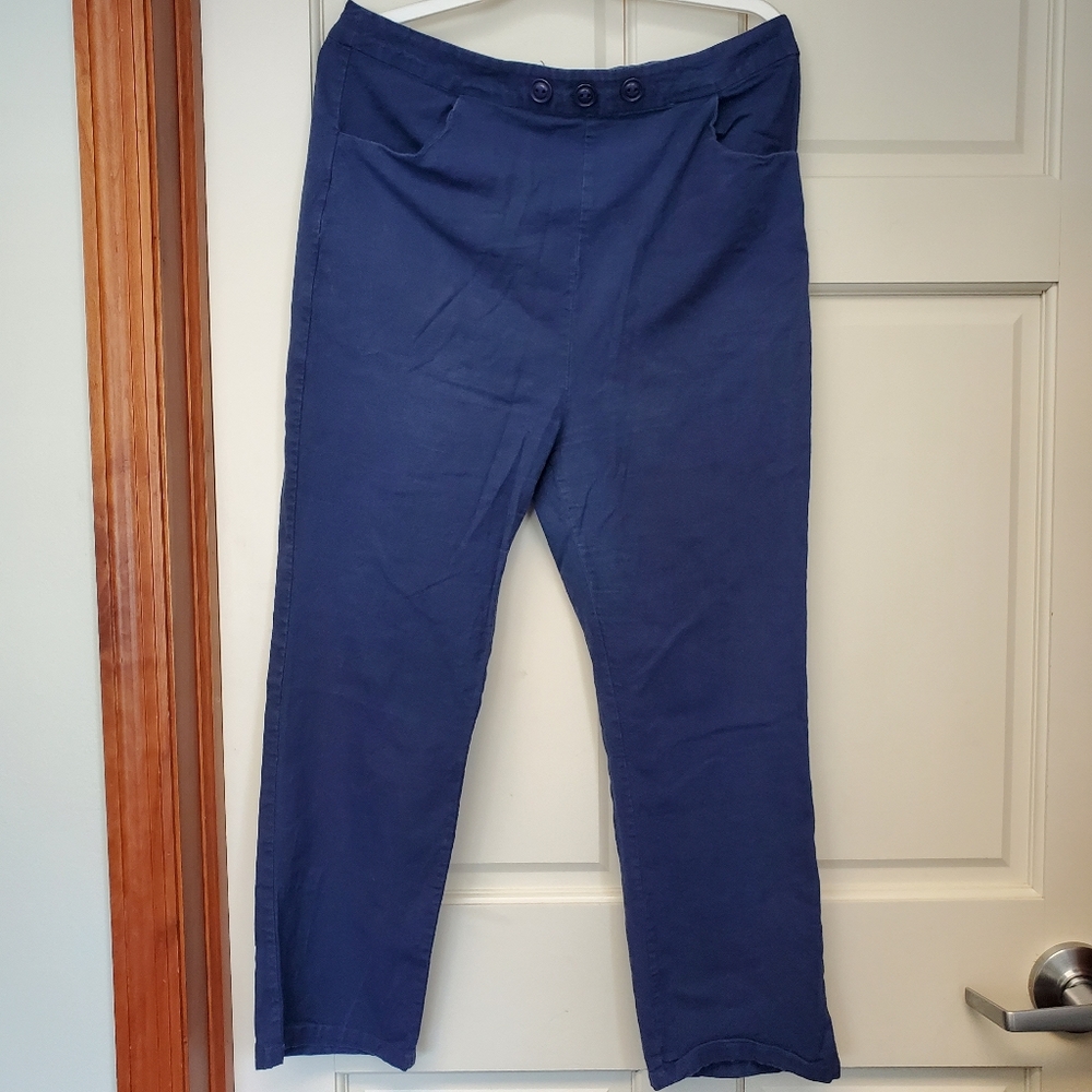 Collectif Clothing Size 4XL Classic Women's Navy Stretch Pants